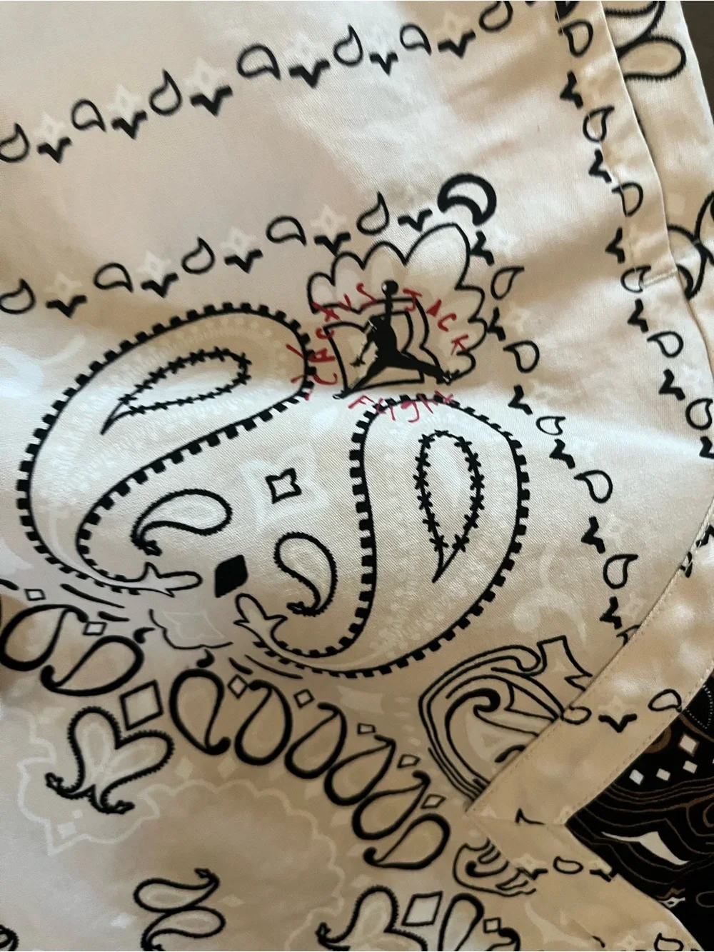 Jordan White Bandana-Print Athletic Shorts